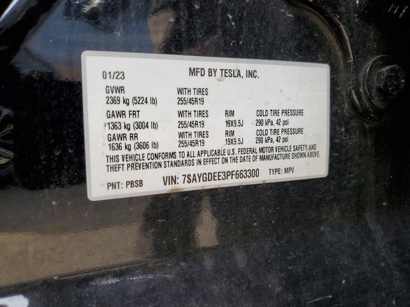 2023 Tesla Model Y მანქანა იყიდება აუქციონზე, vin: 7SAYGDEE3PF663300, აუქციონის ნომერი: 62420166