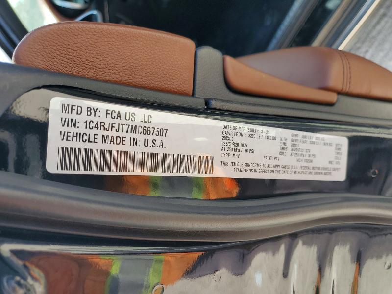 Продаж на аукціоні авто 2021 Jeep Grand Cherokee, vin: 1C4RJFJT7MC667507, номер лоту: 63237106