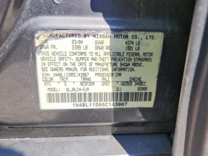Продажа на аукционе авто 2005 Nissan Altima, vin: 1N4BL11D95C143967, номер лота: 61164096