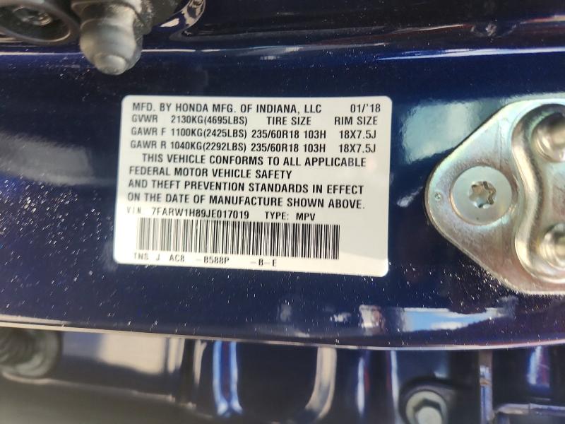 Продаж на аукціоні авто 2018 Honda Cr-v, vin: 7FARW1H89JE017019, номер лоту: 59975006