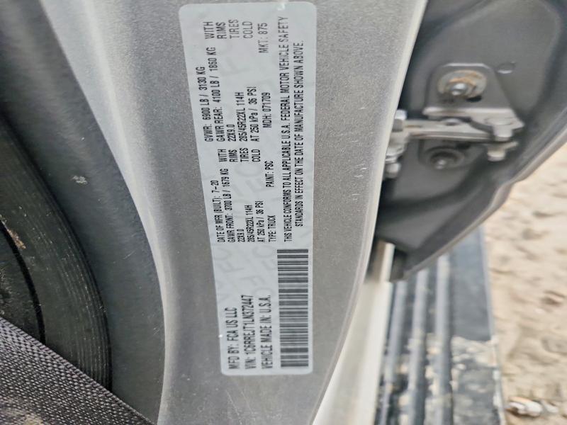 2020 Ram 1500 მანქანა იყიდება აუქციონზე, vin: 1C6RREJT1LN372447, აუქციონის ნომერი: 61882016