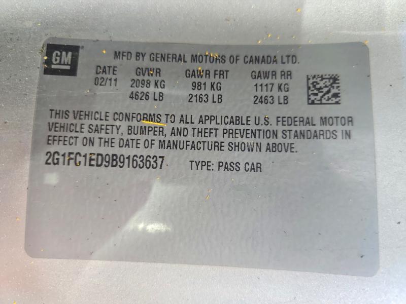 Aukcja sprzedaży 2011 Chevrolet Camaro, vin: 2G1FC1ED9B9163637, numer aukcji: 59710886
