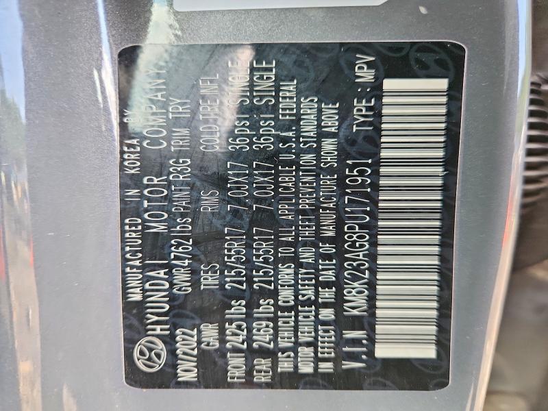 2023 Hyundai Kona მანქანა იყიდება აუქციონზე, vin: KM8K23AG8PU171951, აუქციონის ნომერი: 61946466
