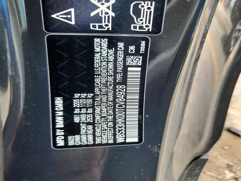 59377176 :رقم المزاد ، WBS33HK00TCV84928 vin ، 2026 Bmw M4 مزاد بيع