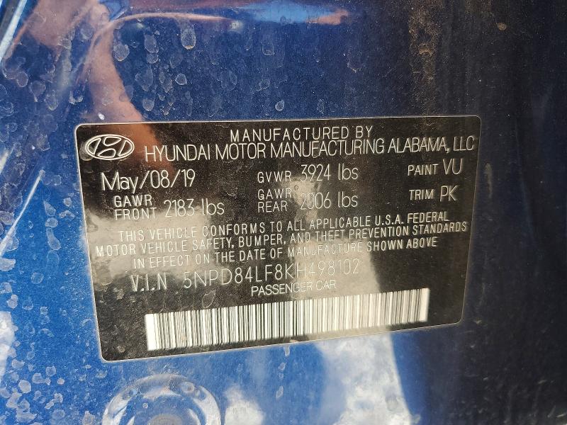 Продажа на аукционе авто 2019 Hyundai Elantra, vin: 5NPD84LF8KH498102, номер лота: 60490926