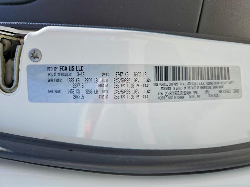 60193566 :رقم المزاد ، 2C4RC1BG5JR182400 vin ، 2018 Chrysler Pacifica مزاد بيع