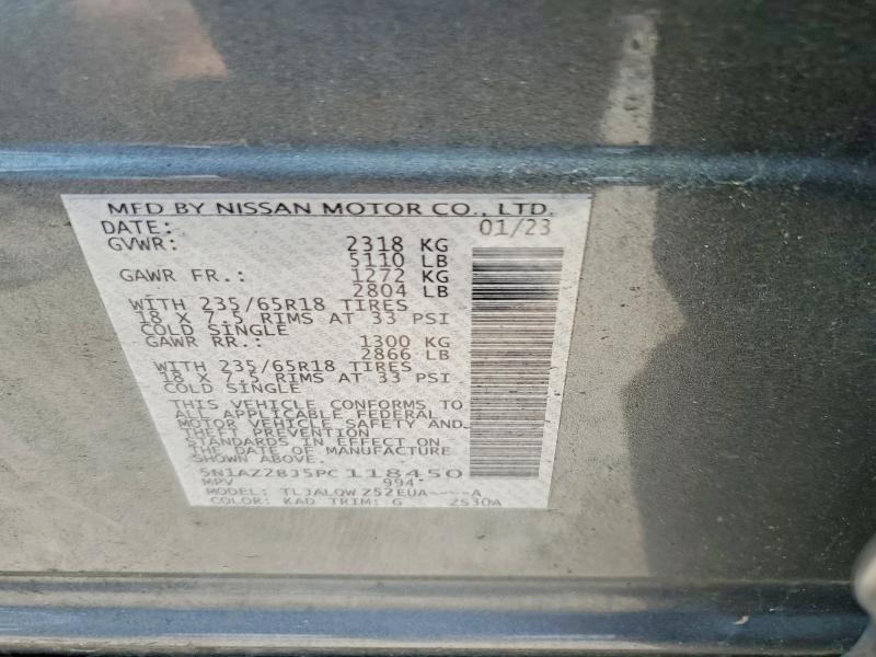 Продаж на аукціоні авто 2023 Nissan Murano, vin: 5N1AZ2BJ5PC118450, номер лоту: 62276956