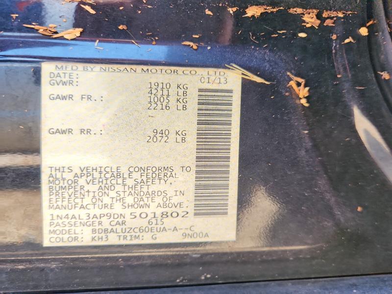 59868806 :رقم المزاد ، 1N4AL3AP9DN501802 vin ، 2013 Nissan Altima مزاد بيع