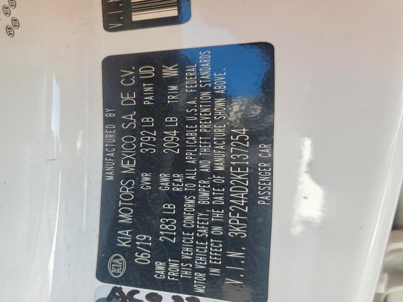 Продажа на аукционе авто 2019 Kia Forte, vin: 3KPF24AD2KE137254, номер лота: 60776516
