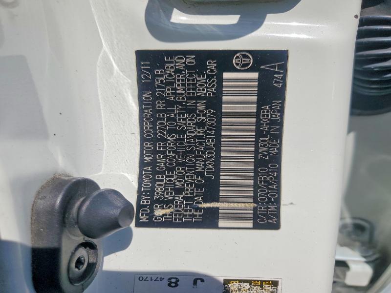 2011 Toyota Prius მანქანა იყიდება აუქციონზე, vin: JTDKN3DU4B1473079, აუქციონის ნომერი: 62481106