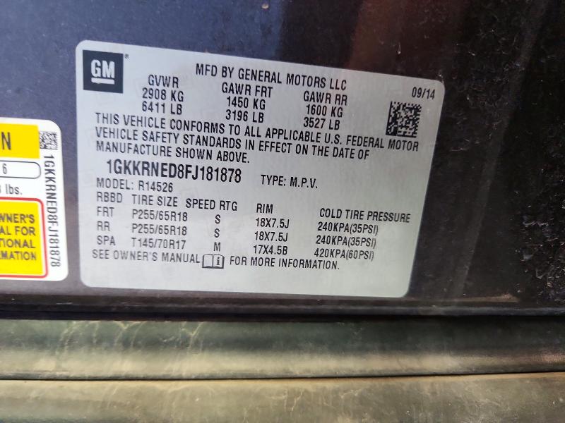 Продаж на аукціоні авто 2015 Gmc Acadia, vin: 1GKKRNED8FJ181878, номер лоту: 62761146