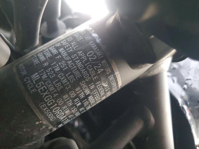 Продажа на аукционе авто 2024 Kawasaki Ex500, vin: ML5EXGG10RDA11804, номер лота: 61511566