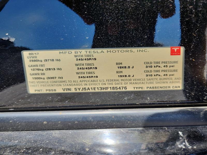 Продажа на аукционе авто 2017 Tesla Model S, vin: 5YJSA1E13HF185476, номер лота: 60303646