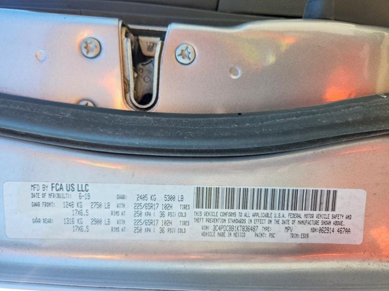60268166 :رقم المزاد ، 3C4PDCBB1KT836487 vin ، 2019 Dodge Journey مزاد بيع