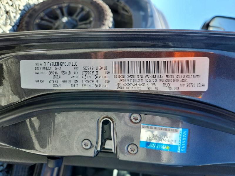 2015 Ram 3500 მანქანა იყიდება აუქციონზე, vin: 3C63R2GJ6FG523113, აუქციონის ნომერი: 62259656