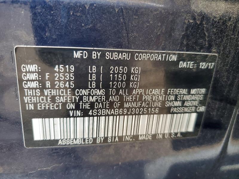 Продаж на аукціоні авто 2018 Subaru Legacy, vin: 4S3BNAB69J3025156, номер лоту: 62039526