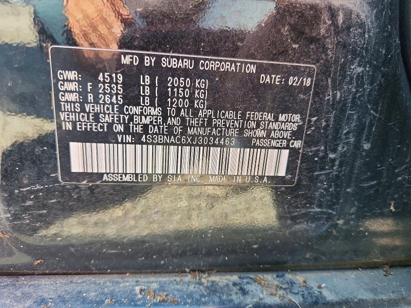 60000896 :رقم المزاد ، 4S3BNAC6XJ3034463 vin ، 2018 Subaru Legacy مزاد بيع