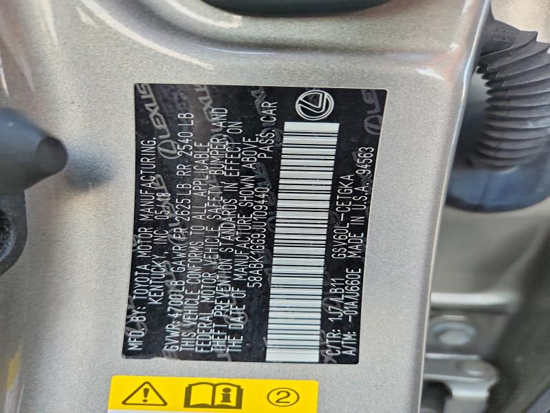 Aukcja sprzedaży 2018 Lexus Es, vin: 58ABK1GG9JU109440, numer aukcji: 62265456