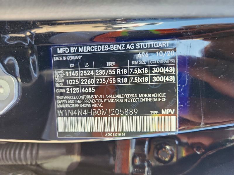 2021 Mercedes-benz Gla მანქანა იყიდება აუქციონზე, vin: W1N4N4HB0MJ205889, აუქციონის ნომერი: 61083526