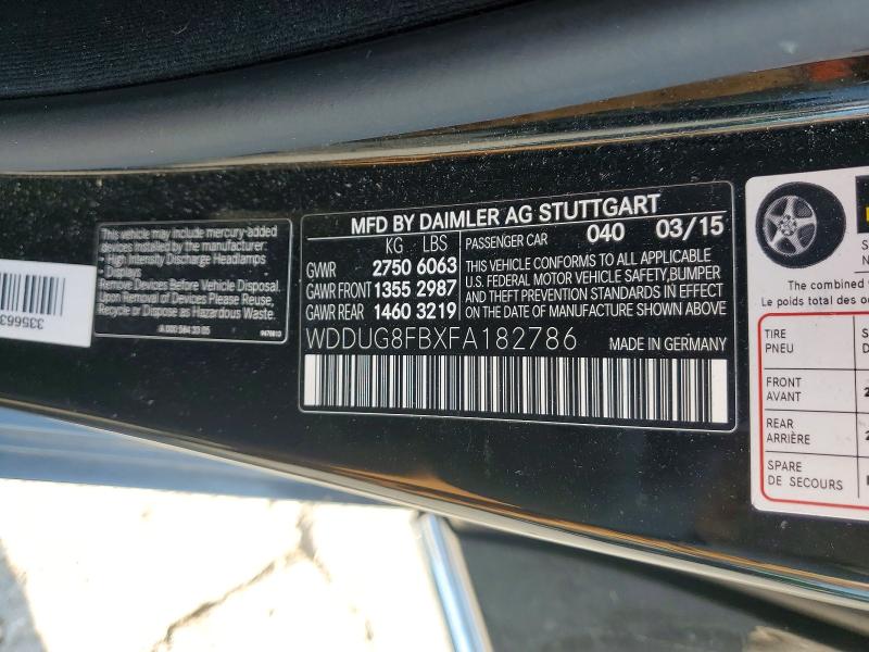 60184226 :رقم المزاد ، WDDUG8FBXFA182786 vin ، 2015 Mercedes-benz S مزاد بيع