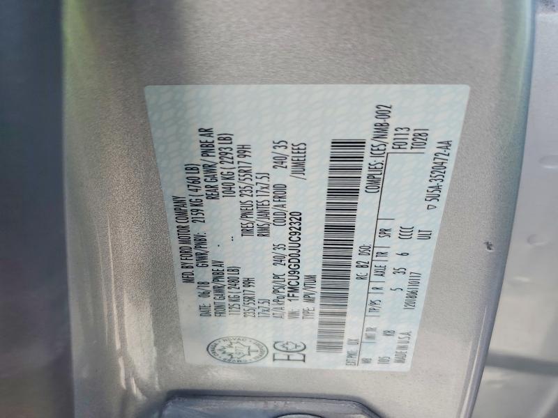 Продаж на аукціоні авто 2018 Ford Escape, vin: 1FMCU9GD0JUC92320, номер лоту: 59085976