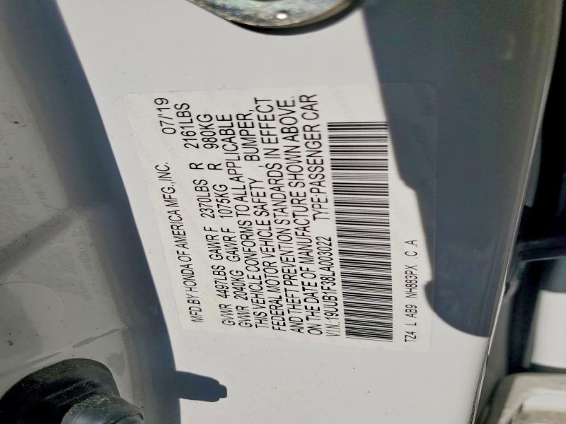 2020 Acura Tlx მანქანა იყიდება აუქციონზე, vin: 19UUB1F38LA003022, აუქციონის ნომერი: 60237876