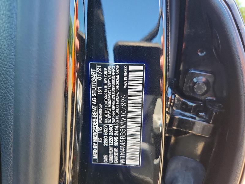 2021 Mercedes-benz Glb მანქანა იყიდება აუქციონზე, vin: W1N4M5BB5MW107896, აუქციონის ნომერი: 61584786
