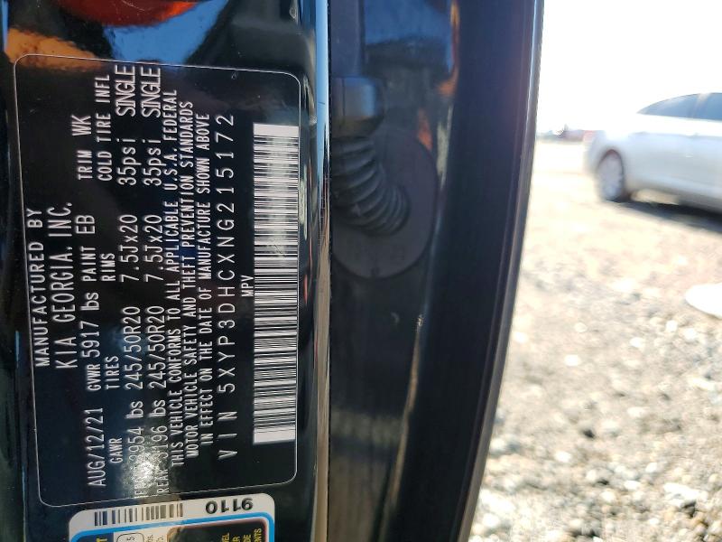 60175736 :رقم المزاد ، 5XYP3DHCXNG215172 vin ، 2022 Kia Telluride مزاد بيع