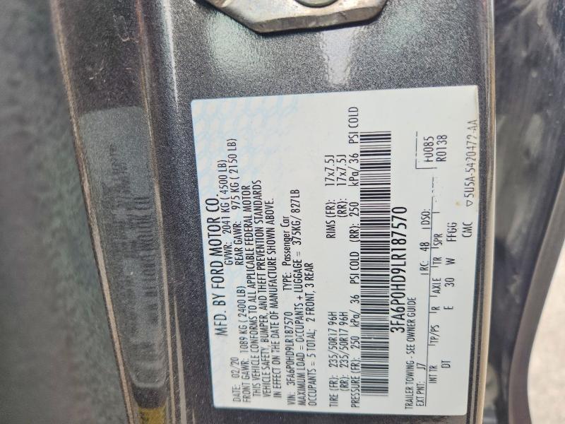 Aukcja sprzedaży 2020 Ford Fusion, vin: 3FA6P0HD9LR187570, numer aukcji: 62869076