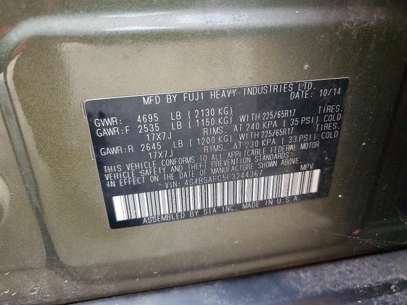 60747206 :رقم المزاد ، 4S4BSAFC5F3244367 vin ، 2015 Subaru Outback مزاد بيع