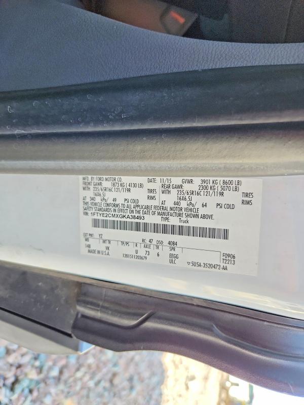 Продаж на аукціоні авто 2016 Ford Transit, vin: 1FTYE2CMXGKA38493, номер лоту: 61400156