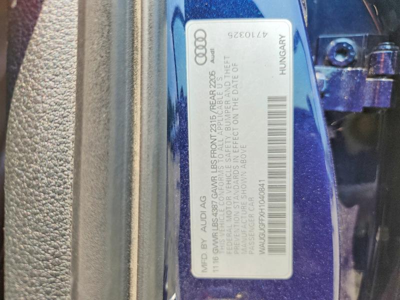 Продажа на аукционе авто 2017 Audi A3, vin: WAUGUGFFXH1040841, номер лота: 60841686