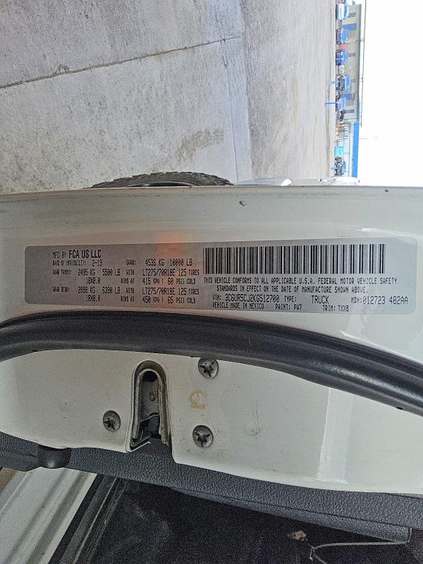 59919416 :رقم المزاد ، 3C6UR5CJ2KG512700 vin ، 2019 Ram 2500 مزاد بيع