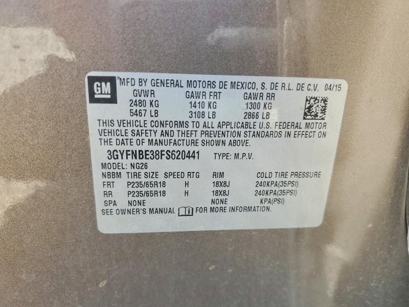 Aukcja sprzedaży 2015 Cadillac Srx, vin: 3GYFNBE38FS620441, numer aukcji: 59956286