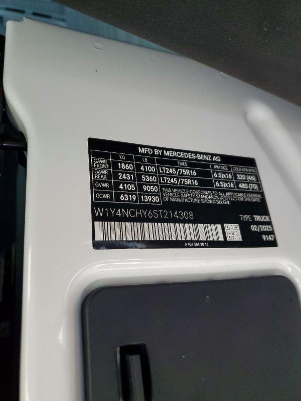 Aukcja sprzedaży 2025 Mercedes-benz Sprinter, vin: W1Y4NCHY6ST214308, numer aukcji: 62568816