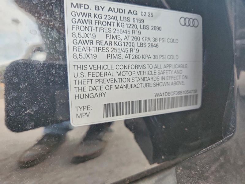 Продаж на аукціоні авто 2025 Audi Q3, vin: WA1DECF36S1054738, номер лоту: 60299226