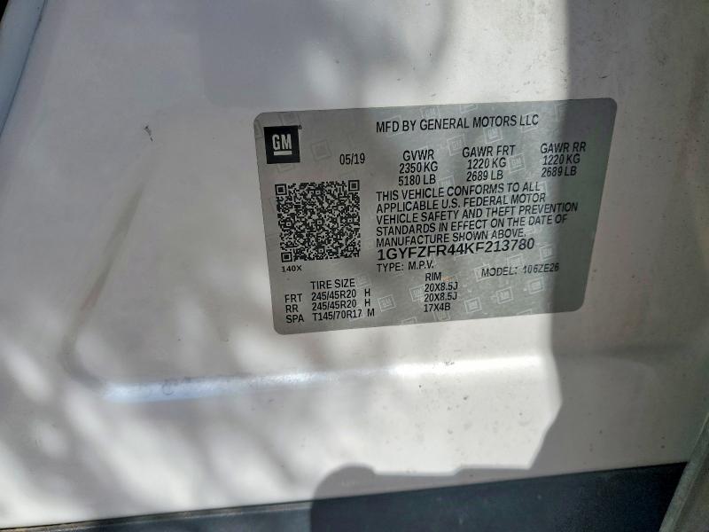 2019 Cadillac Xt4 მანქანა იყიდება აუქციონზე, vin: 1GYFZFR44KF213780, აუქციონის ნომერი: 62061556