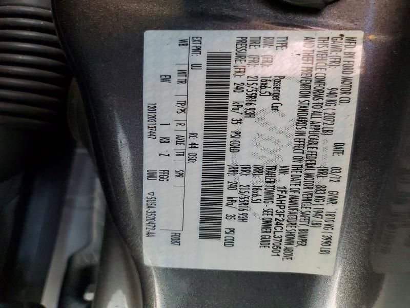 Продажа на аукционе авто 2012 Ford Focus, vin: 1FAHP3F24CL370501, номер лота: 57123856