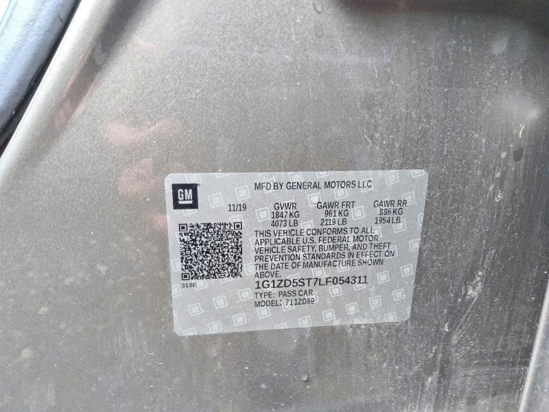 61230096 :رقم المزاد ، 1G1ZD5ST7LF054311 vin ، 2020 Chevrolet Malibu مزاد بيع