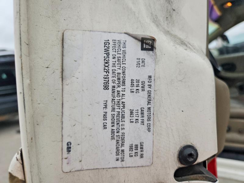 62333886 :رقم المزاد ، 1G2WP52KX2F197698 vin ، 2002 Pontiac Grand Prix مزاد بيع