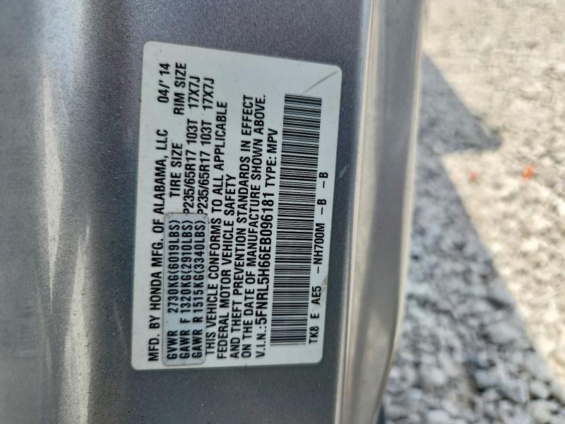 Продажа на аукционе авто 2014 Honda Odyssey, vin: 5FNRL5H66EB096181, номер лота: 59960726