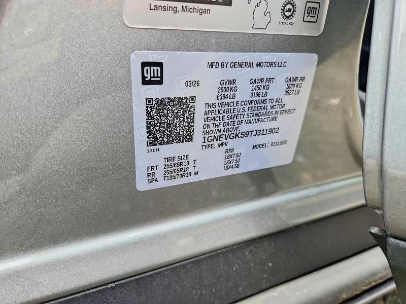 60107306 :رقم المزاد ، 1GNEVGKS9TJ311902 vin ، 2026 Chevrolet Traverse مزاد بيع