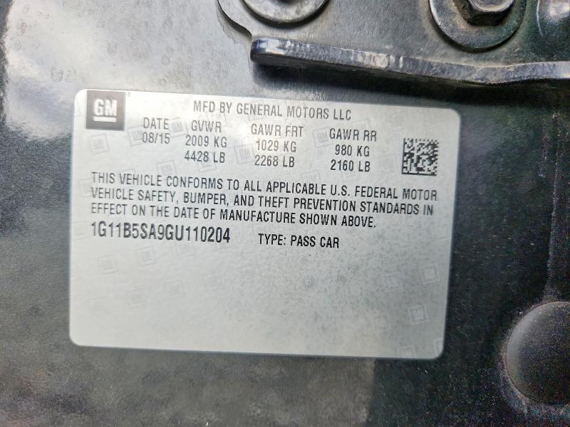 Продажа на аукционе авто 2016 Chevrolet Malibu Limited, vin: 1G11B5SA9GU110204, номер лота: 62878336