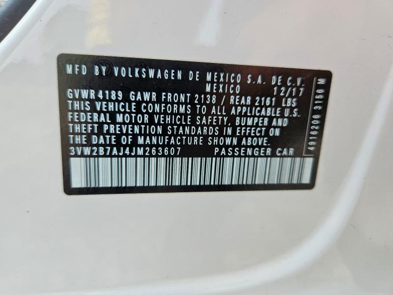Продажа на аукционе авто 2018 Volkswagen Jetta, vin: 3VW2B7AJ4JM263607, номер лота: 62865266