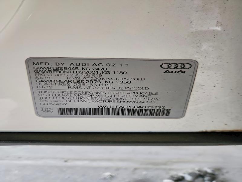 Продажа на аукционе авто 2011 Audi Q5, vin: WA1LFAFP5BA079792, номер лота: 59156136