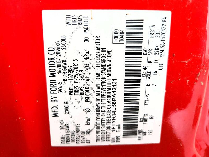 Aukcja sprzedaży 2008 Ford Ranger, vin: 1FTYR14U58PA42131, numer aukcji: 59795356