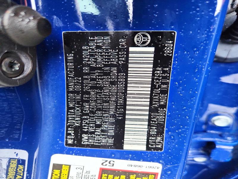 Aukcja sprzedaży 2023 Toyota Camry, vin: 4T1G11AK0PU085809, numer aukcji: 60111206