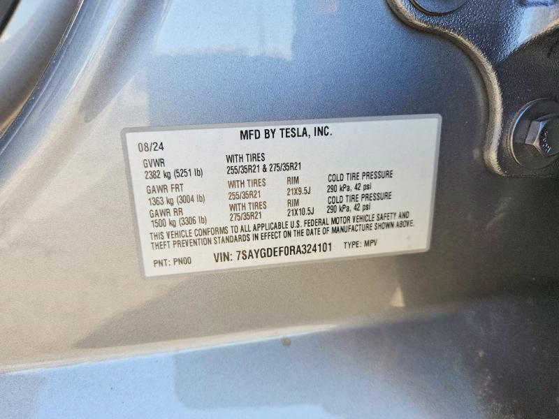 Aukcja sprzedaży 2024 Tesla Model Y, vin: 7SAYGDEF0RA324101, numer aukcji: 62353056