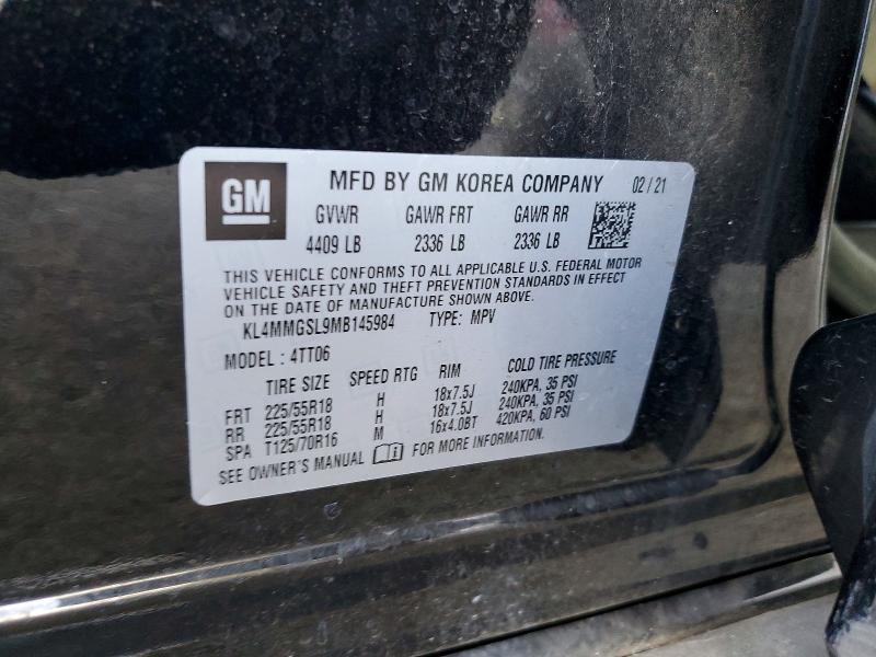 59810276 :رقم المزاد ، KL4MMGSL9MB145984 vin ، 2021 Buick Encore Gx مزاد بيع