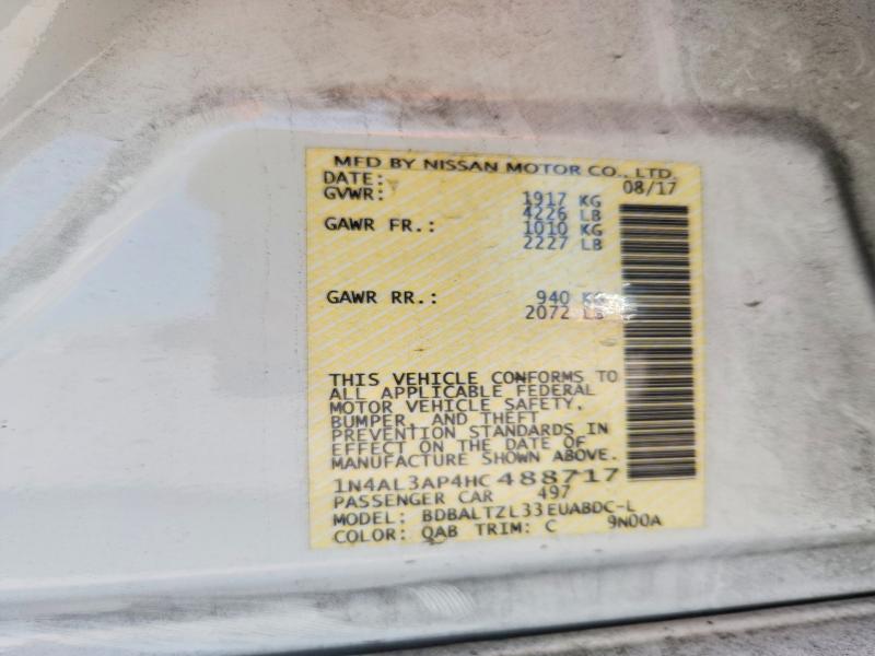 Aukcja sprzedaży 2017 Nissan Altima, vin: 1N4AL3AP4HC488717, numer aukcji: 62251946
